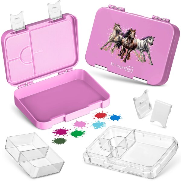 My Vesperbox - Len - in vielen Motiven verfügbar - Rosa Pferde