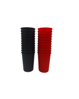 Trinkbecher Set, 450 ml, 20 Stück, Schwarz und Rot,...