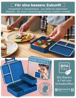 My Vesperbox LIV - Bento Box Kinder - Made in Germany - Biobasierend - Auslaufsicher & Unterteilt - BPA Frei - extrem robust - Lunchbox ? Brotdose mit Fächern - Jausenbox