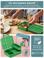 My Vesperbox LIV - Bento Box Kinder - Made in Germany - Biobasierend - Auslaufsicher & Unterteilt - BPA Frei - extrem robust - Lunchbox ? Brotdose mit Fächern - Jausenbox