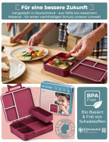 My Vesperbox LIV - Bento Box Kinder - Made in Germany - Biobasierend - Auslaufsicher & Unterteilt - BPA Frei - extrem robust - Lunchbox ? Brotdose mit Fächern - Jausenbox
