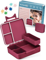 My Vesperbox LIV - Bento Box Kinder - Made in Germany - Biobasierend - Auslaufsicher & Unterteilt - BPA Frei - extrem robust - Lunchbox ? Brotdose mit Fächern - Jausenbox