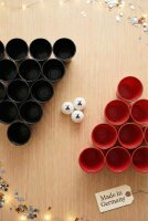 Party Becher Set Made in Germany - 22 extra stabile und nachhaltige Hartplastik Becher 450ml Spülmaschinengeeignet und Wiederverwendbar (Rot/Schwarz)