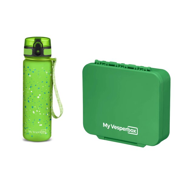 My Vesperbox Liv Set – Brotdose & 500ml Trinkflasche für Kinder – auslaufsicher & BPA-frei – Lunchbox für Schule & Kindergarten - Bento Box Set - Made in Germany