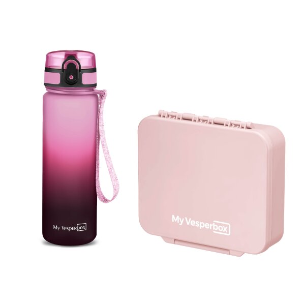 My Vesperbox Liv Set – Brotdose & 500ml Trinkflasche für Kinder – auslaufsicher & BPA-frei – Lunchbox für Schule & Kindergarten - Bento Box Set - Made in Germany