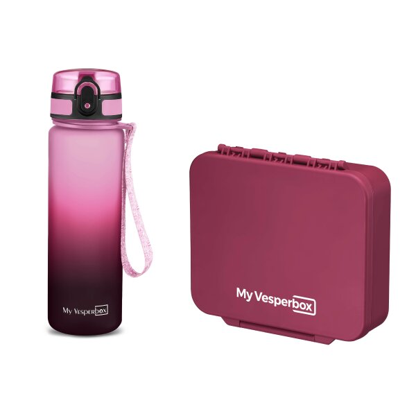 My Vesperbox Liv Set – Brotdose & 500ml Trinkflasche für Kinder – auslaufsicher & BPA-frei – Lunchbox für Schule & Kindergarten - Bento Box Set - Made in Germany