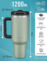 My Vesperbox® Trinkflasche mit Strohhalm KINNY CUP 500 ml - Trinkbecher Deckel - Thermobecher - Trink Becher - Tumbler Cup - Thermosflasche - BPA-frei, Auslaufsicher & Spülmaschinenfest