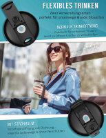 My Vesperbox® Trinkflasche mit Strohhalm KINNY CUP 500 ml - Trinkbecher Deckel - Thermobecher - Trink Becher - Tumbler Cup - Thermosflasche - BPA-frei, Auslaufsicher & Spülmaschinenfest