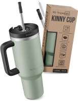 My Vesperbox® Trinkflasche mit Strohhalm KINNY CUP 500 ml - Trinkbecher Deckel - Thermobecher - Trink Becher - Tumbler Cup - Thermosflasche - BPA-frei, Auslaufsicher & Spülmaschinenfest